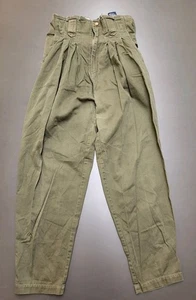 Pantalone donna vintage anni 80 Hunters Run taglia 6 vita alta plissettato conico verde oliva - Foto 1 di 8