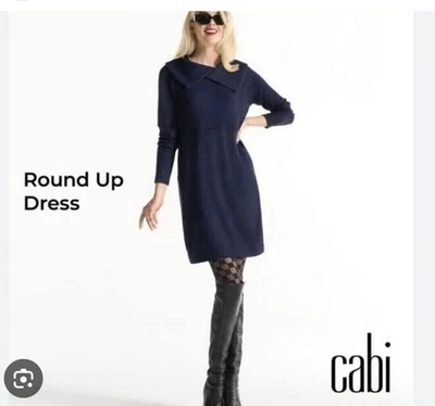 New In Bag Cabi #4390 Round Up Dress Navy Blue Size XXS - Image 1 of 4