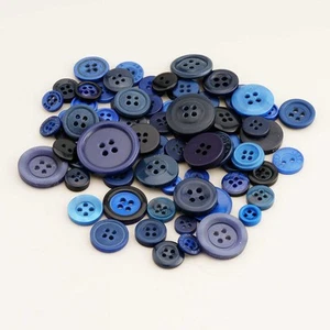 30g Blue Theme Resin Buttons for Sewing Scrapbooking Clothing Handmade Decor - Picture 1 of 5