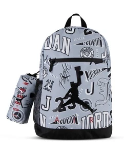 Nuevo Auténtico Air Jordan Big Kid Mochila Bolso Escolar con Estuche para Lápices Gris Limitado - Imagen 1 de 5