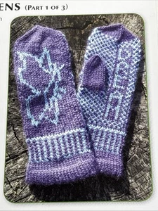 Butterfly Dreams Mittens Child Size Knitting Pattern Cards Pages - Picture 1 of 3