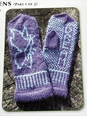 Butterfly Dreams Mittens Child Size Knitting Pattern Cards Pages - Image 1 of 3