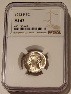 NGC 1943 P Jefferson Silver Nickel MS67 - Image 1 of 4