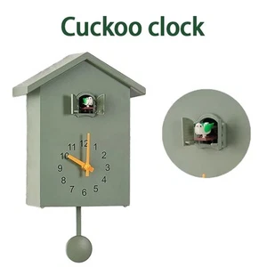 Cuckoo Clock Wall Clock Modern Chalet-Style with bird tweeting sound 20x25cm UK - Picture 1 of 8
