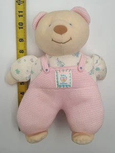 Oshkosh B'gosh Pink/Blue Bear Waffle Weave Thermal Teddy Baby Plush Toy W/Flaw - Picture 1 of 7