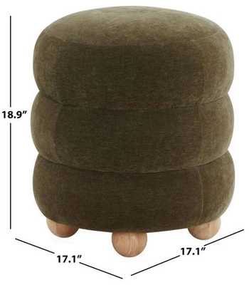Safavieh CECELIA ROUND OTTOMAN,降价 2172768589 SFV5133B — 第 1/4 张图片