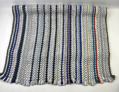 Vintage Hand Woven Rag Rug 22.5"x33" Colorful Throw Scatter Rug/Mat - Image 1 of 4