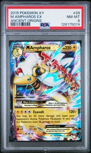 2015 Pokemon Xy Ancient Origins M Ampharos EX #28 Ancient Origins PSA 8 - Picture 1 of 2
