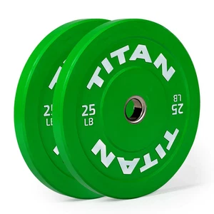 Titan Fitness 25 LB Economy Olympic Bumper Plates, Color-Coded Green - Picture 1 of 8