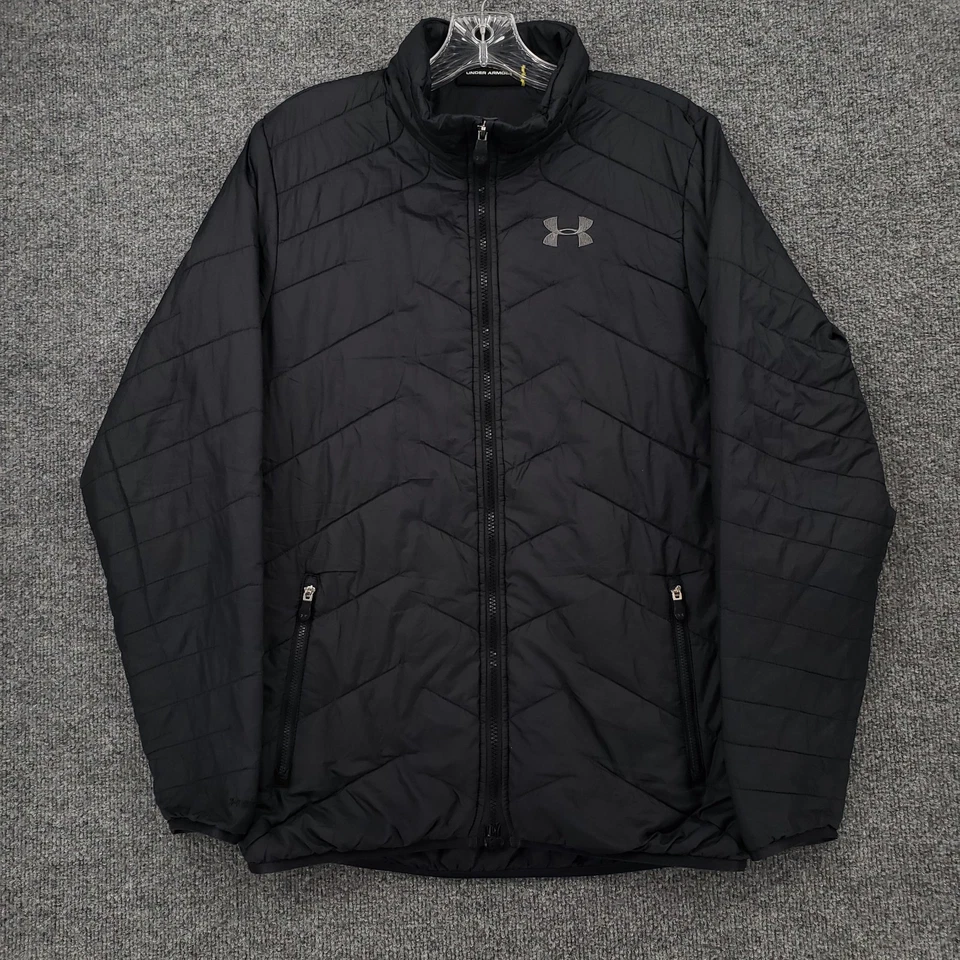 Chaqueta Under Armour Niños YXL Negra Cremallera Completa Suelta Coldgear Reactor Tormenta Exterior Foto 1 de 4