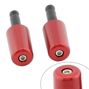 red Universal Motorcycle 2in/50.8mm Handlebar Hand Grips Handle Bar End Cap - Picture 1 of 10