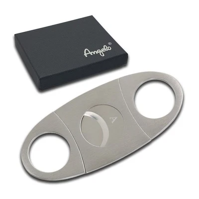 Zigarrenschneider | Metall | Doppelklinge | Farbe: Chrom | Cutter Humidor - Bild 1 von 2