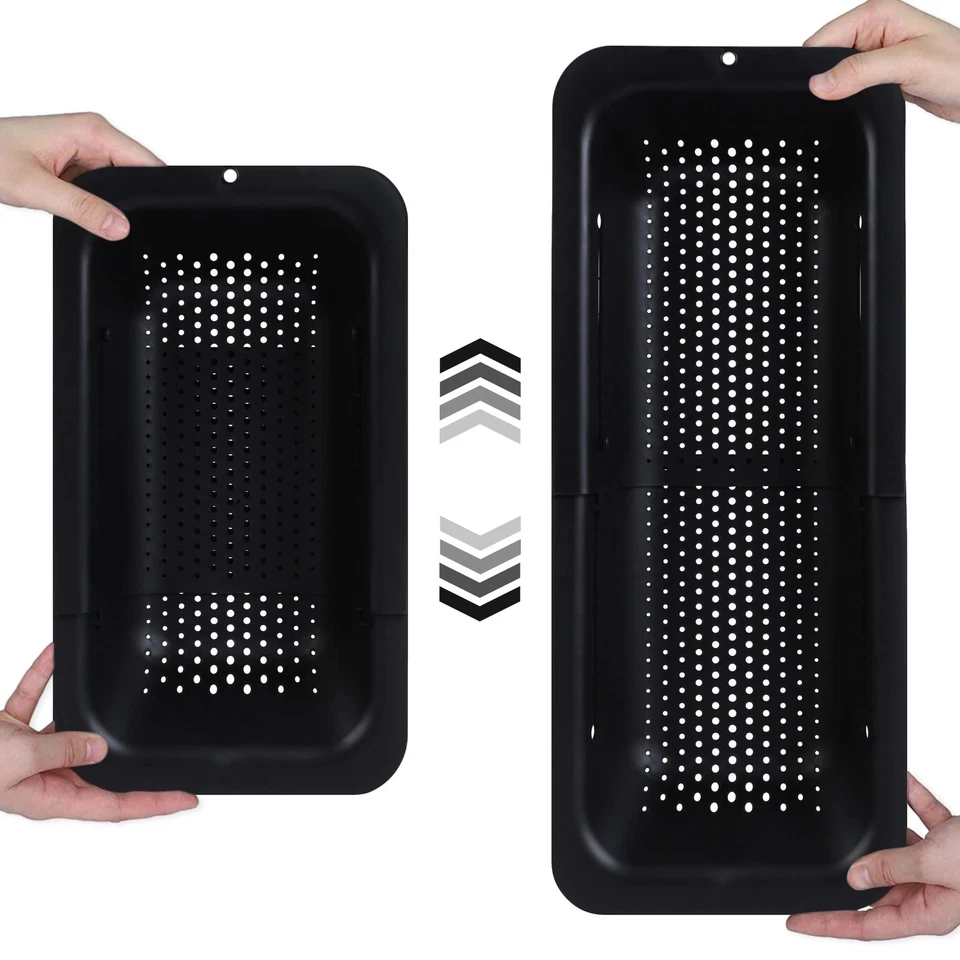 BLUE GINKGO Over the Sink Colander Strainer Basket - Wash Vegetables and Frui...