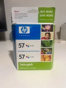 Lot Of Three HP Invent 57 TRI COLOR Inkjet Print Cartridges New Sealed EXPIRED - Picture 1 of 4