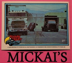 1982 DONRUSS KNIGHT RIDER TRADING CARD #27 PUZZLE VARIANT 1 OF 2 - KITT TRANS AM