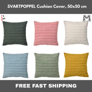 IKEA SVARTPOPPEL Cushion cover 100% polyester fabric With Zipper Cushion 50x50cm - Picture 1 of 23