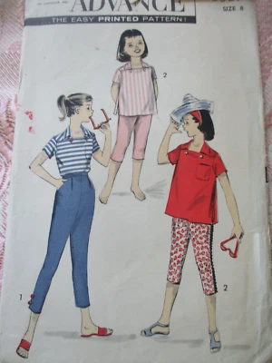 Vtg Advance 8329 Girl's Italian Style Shirt/ Ankle Pants  Pattern / Size 8 - Image 1 of 2