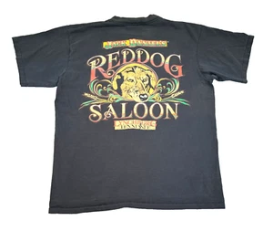 T-shirt vintage Jack Daniel's Red Dog Saloon Village Mews uomo XL cotone nero - Foto 1 di 11