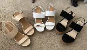 3 Pairs Steve Madden / Madden Girl Women’s Wedge Sandals - Picture 1 of 7