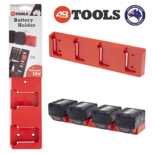 48 Tools Milwaukee M18 18V battery holder wall mounted - UV stabilised plastic - Picture 1 of 7