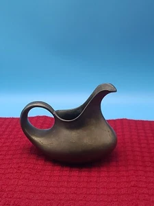 Solid Heavy Cast Brass Creamer Pitcher Olive Oil Jug Vintage Decor - Picture 1 of 8