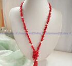 Handmade Amazing 48'' Genuine Branch Red Coral White Freshwater Pearl Necklace