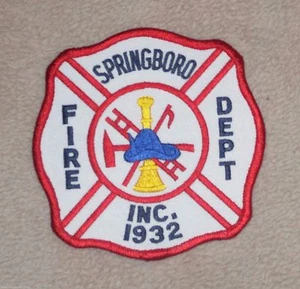Springboro Fire Dept Patch - Pennsylvania - 4 1/8" x 4 1/8" - Bild 1 von 1