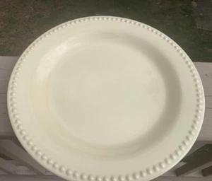 POTTERY BARN Emma Yellow DINNER Beaded Edge 11 1/4” Earthenware Plates EUC - Picture 1 of 4