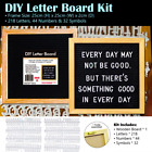 Letter Board 25x25cm Wooden Frame Message Note Memo Teaching Black Menu Display