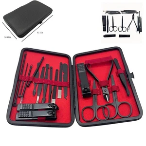 18 Piece Stainless Steel Nail Clippers Nail Care Set Cutter Cuticle Clippers Kit - Picture 1 of 14