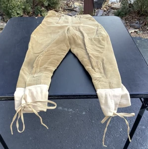 Vtg! German Bavarian Tan Colored Heavy Corduroy Button-Up LEDERHOSEN Men's 28x26 - Picture 1 of 10