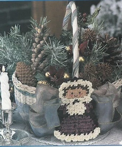  Winter Lady Korb Applikation - 4-1/8" x 6-1/4" - Kunststoff Leinwand Muster NUR - Bild 1 von 2