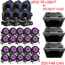 20pcs waterproof par lights+6pcs 7r lights+3 shaking head lights flight box for sale