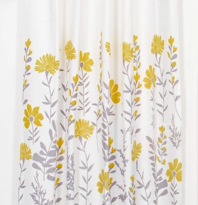 100% Cotton, Room Darkening Curtains with Floral Print for Door, 7 Feet Foto 1 de 4