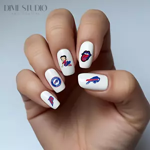 Buffalo Bills Football Nail Decals Waterslide Nail Art - Picture 1 of 5