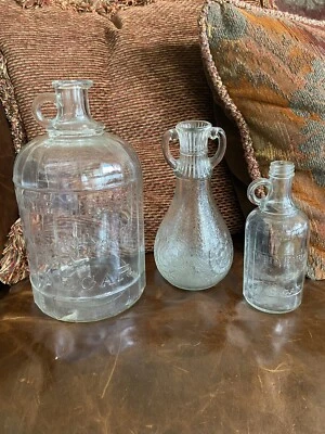 Vintage WHITE HOUSE VINEGAR Bottle Clear Glass Decanter Lot - Image 1 of 4