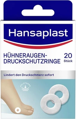 Hansaplast Hühneraugen Druckschutzringe Pflaster Strips Fußpflaster 20er Pack - Bild 1 von 4