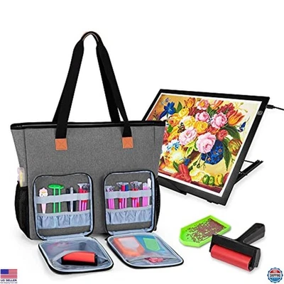 Серый чехол LUXJA для переноски световой подушки A3 и сумки аксессуаров для живописи с бриллиантами - Изображение 1 из 4