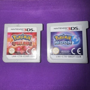 Pokémon OMEGA Ruby Nintendo 3DS And Pokemon MOON Nintendo 3ds - Picture 1 of 2
