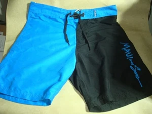 Maui And Sons Herren Boardshorts Gr. 36 schwarz & blau, Logo, top gebraucht, in einwandfreiem Zustand - Bild 1 von 6