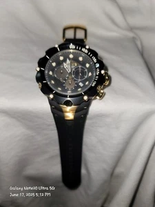 Invicta Reserve Venom Watch Black/Gold Quartz Model No. 1521 - NEEDS NEW BATTERY - Picture 1 of 11