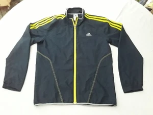 Adidas Herren leichte Laufjacke dunkelblau grün mit neongelb MEDIUM - Bild 1 von 14