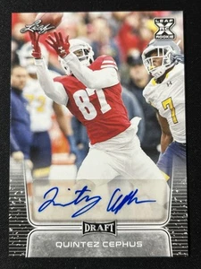 Autografo 2020 Leaf Quintez Cephus RC Wisconsin Badgers Detroit Lions - Foto 1 di 2