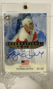 2015-16 Leaf ITG Superlative International Ice Brett Hull #II-BH2 Auto #'d 05/10