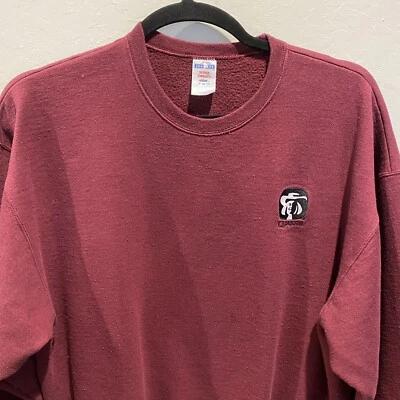 Vintage Jerzees Quaker Oats Burgundy Red Pullover Crewneck Sweater Size 2XL - Image 1 of 4