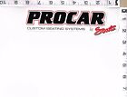 New, Procar Custom Seating Systems By Scat Sticker, 2 3/8" X 8", Black & Red