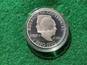 1990 Eisenhower Dollaro d'argento centenario - T22 - Foto 1 di 2