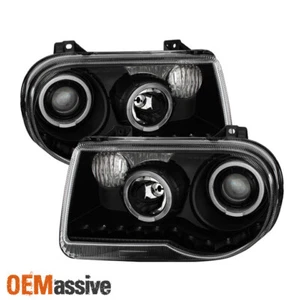 Faros proyectores LED dobles halo negros de repuesto para Chrysler 300C Fit 2005-2010 - Imagen 1 de 6