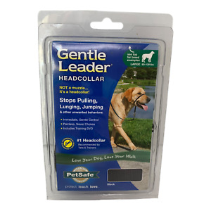 Petsafe Gentle Leader Leash Headcollar Large Black 60-130 Pounds Training DVD 