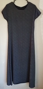 WOMENS Blue Short Sleeve Graphic Print Maxi Dress Size M/L - Picture 1 of 8